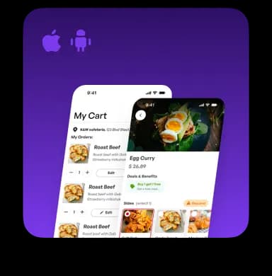 Branded Mobile App - restaurant ordering system interface showing branded mobile app features for restaurant technology platform